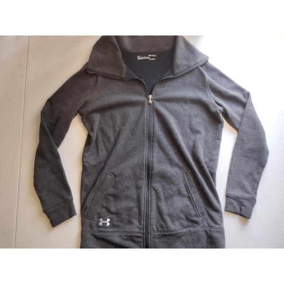 Under Armour Womens Full Zip Collared Jacket Gray Small ColdGear - Picture 1 of 5